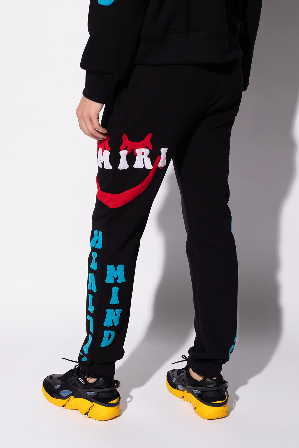 Amiri Junior teen striped waistband leggings Blau